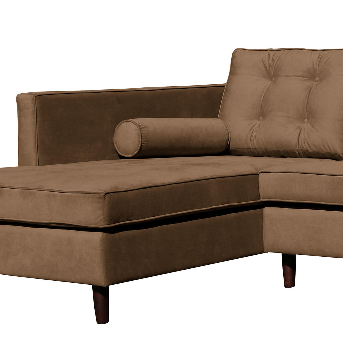ECKSOFA VANCOUVER Braun Mikrofaser Zierkissen, Rückenkissen  - Braun, Design, Holz/Textil (169/240cm) - P & B