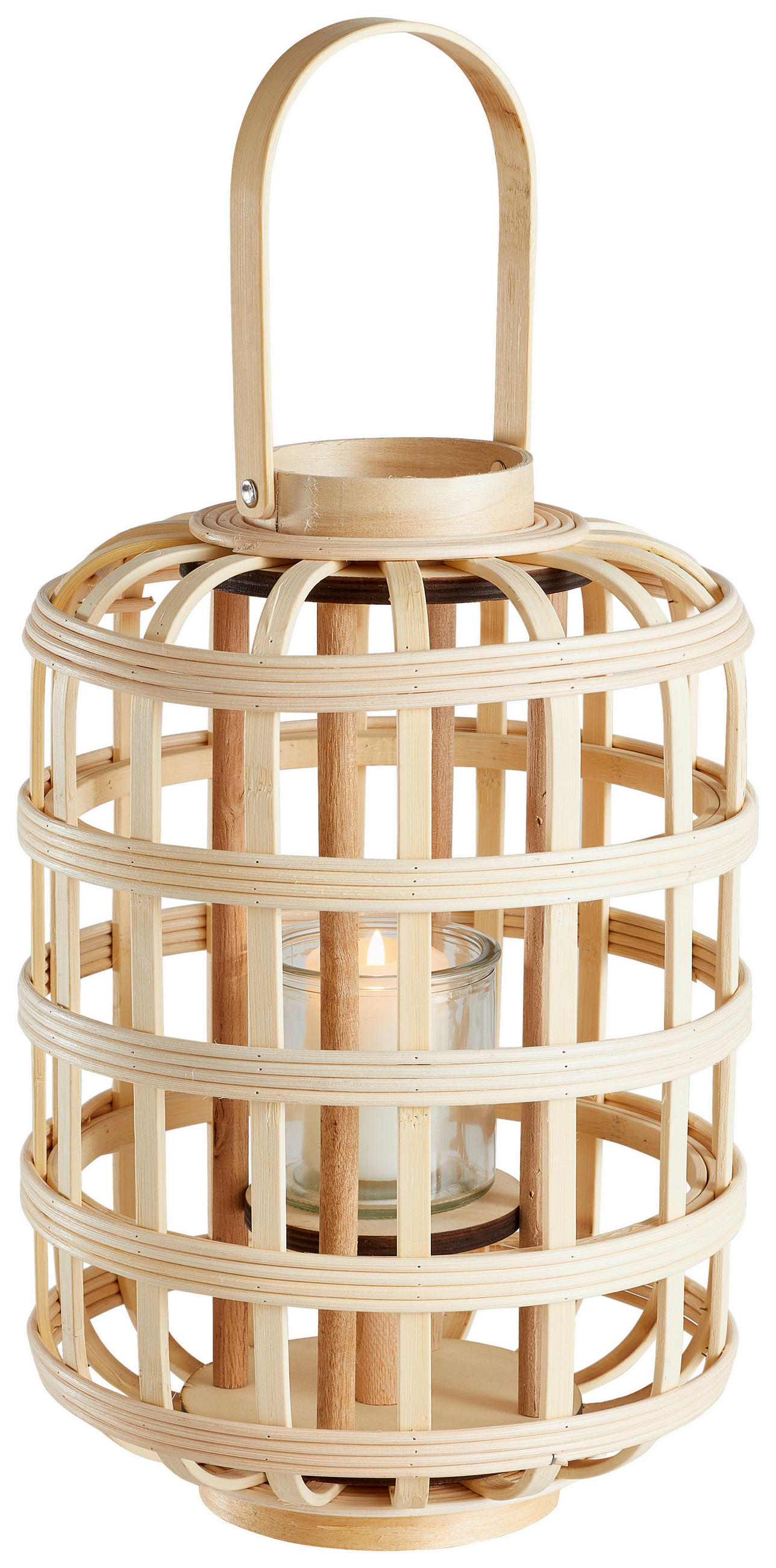LATERNE - Naturfarben, Natur, Glas/Naturmaterialien (23,5/34,5cm) - Ambia Home