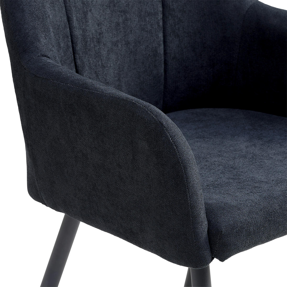 ARMLEHNSTUHL  in Eisen Webstoff  - Schwarz, LIFESTYLE, Textil/Metall (56/87/60cm) - MID.YOU