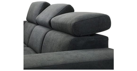 ECKSOFA  in Webstoff Dunkelgrau  - Dunkelgrau/Schwarz, KONVENTIONELL, Holz/Textil (244/283cm) - Carryhome