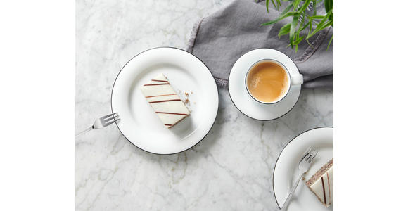 KAFFEESERVICE Schwarz, Weiß 18-teilig Tavola Linea - Schwarz/Weiß, Basics, Keramik - Novel