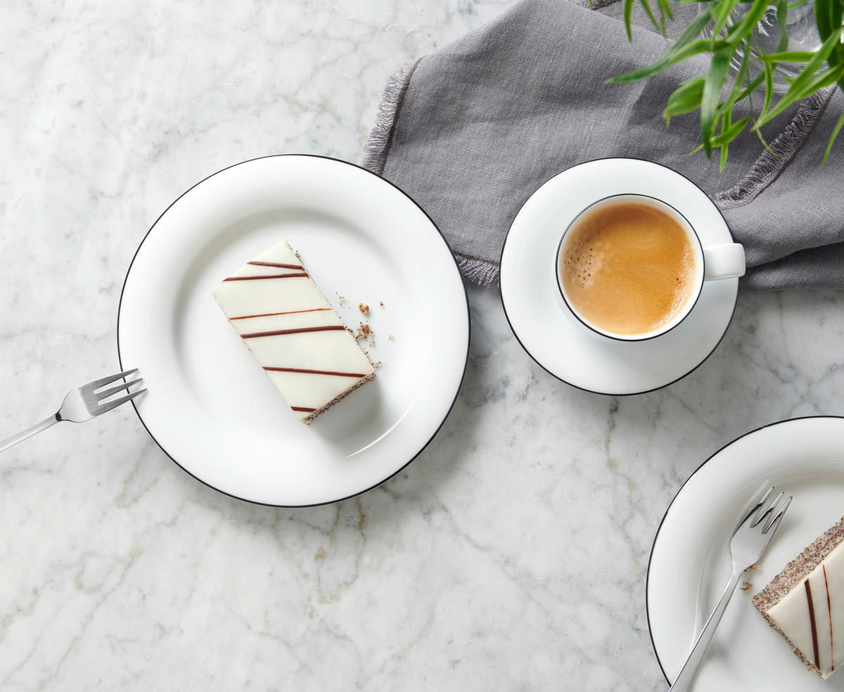 KÁVÉSKÉSZLET 18 részes  - fekete/fehér, Basics, kerámia - Novel