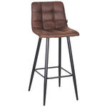 BARHOCKER in Metall, Textil Braun, Schwarz  - Schwarz/Braun, Design, Textil/Metall (42/104/51cm) - Carryhome