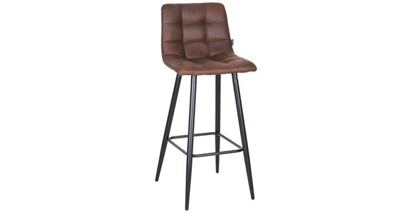 BARHOCKER in Metall, Textil Braun, Schwarz - Schwarz/Braun, Design, Textil/Metall (42/104/51cm) - Carryhome