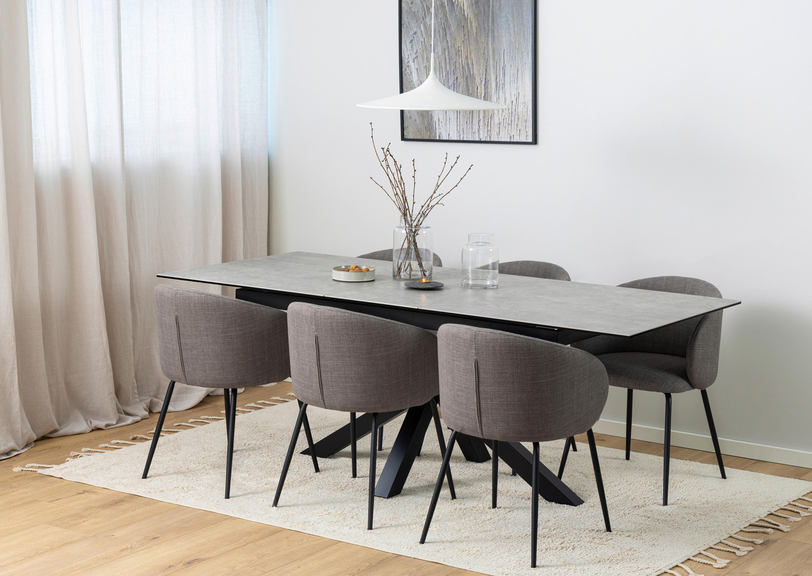 ARMLEHNSTUHL  in Stahl  - Schwarz/Grau, Design, Textil/Metall (58,5/80/60cm) - MID.YOU