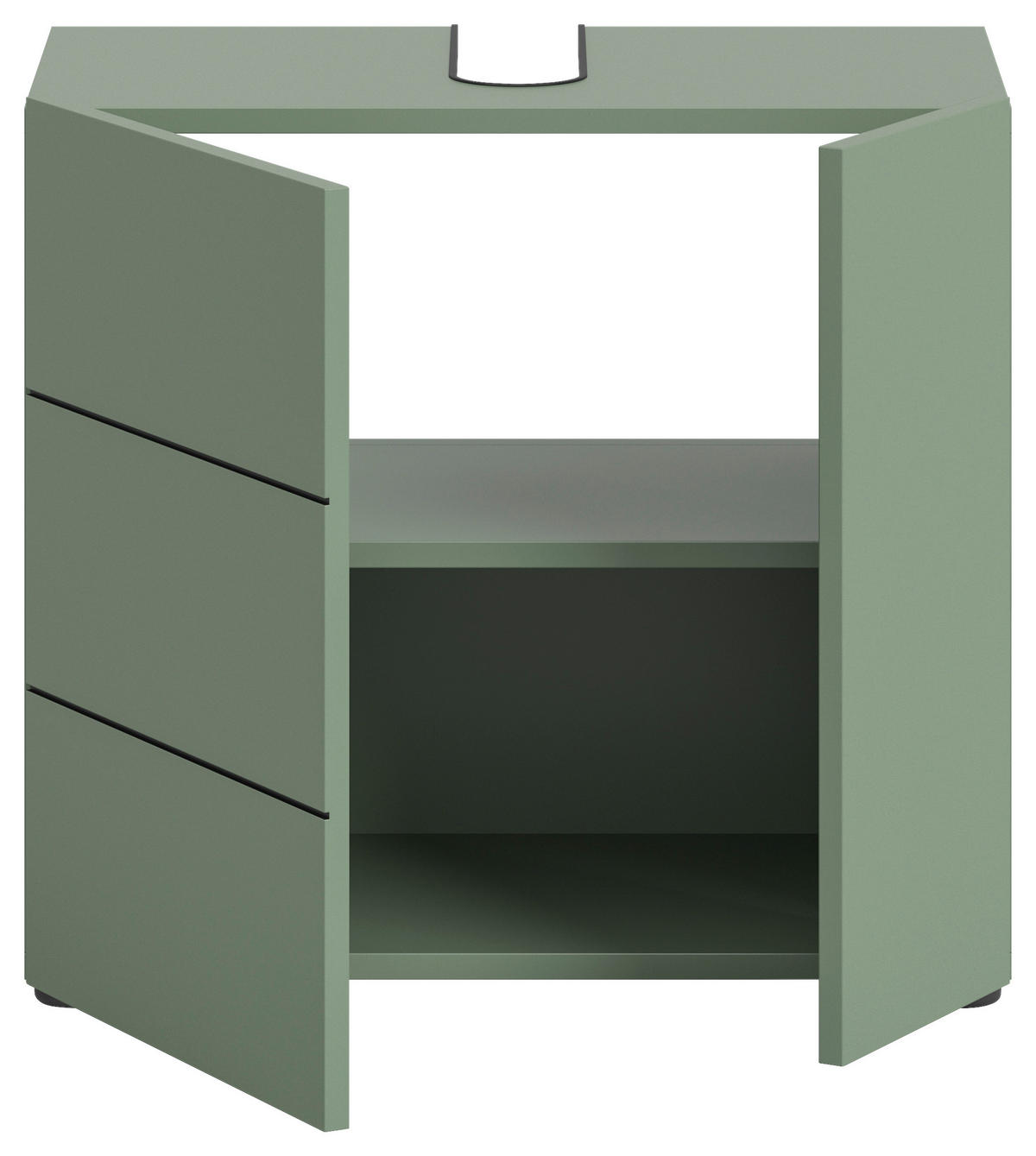 WASCHBECKENUNTERSCHRANK 60/57/34 cm  - Schwarz/Grün, MODERN, Holzwerkstoff/Kunststoff (60/57/34cm) - MID.YOU