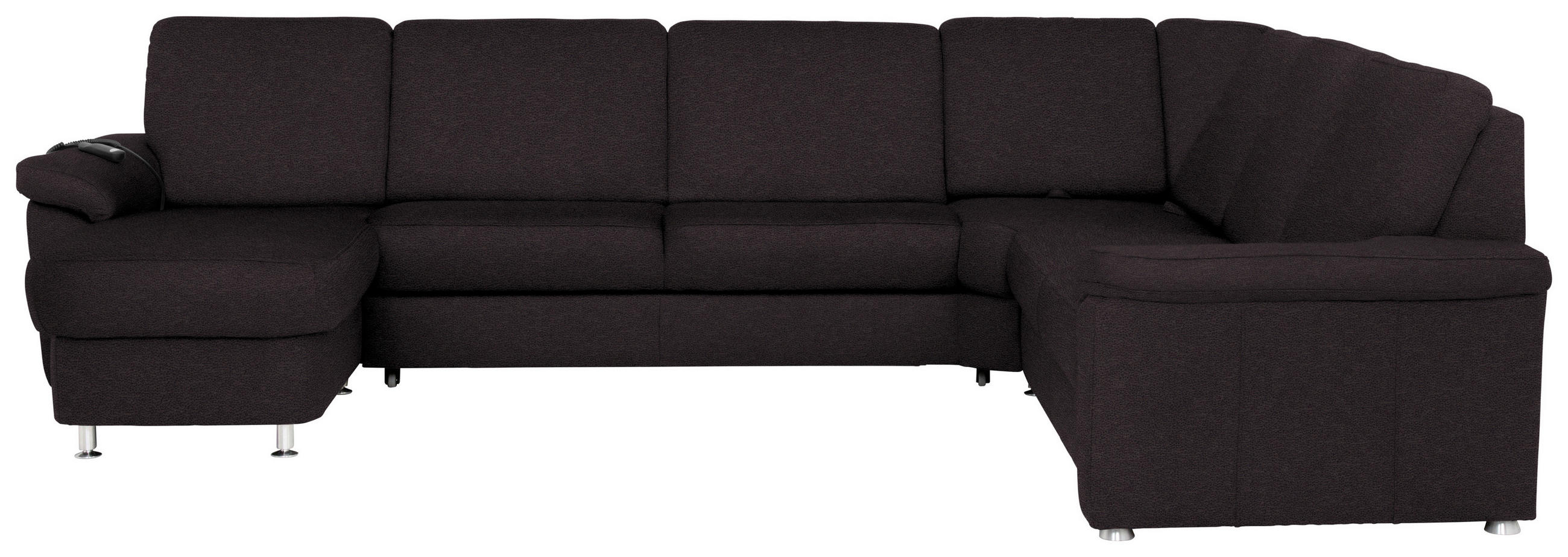 WOHNLANDSCHAFT Anthrazit Flachgewebe  - Chromfarben/Anthrazit, KONVENTIONELL, Textil/Metall (163/330/240cm) - Beldomo System