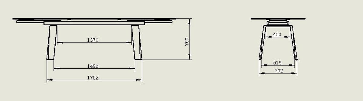 ESSTISCH in Metall, Glas, Keramik 200-300/100/76 cm  - Schwarz/Grau, Modern, Glas/Keramik (200-300/100/76cm) - Livetastic