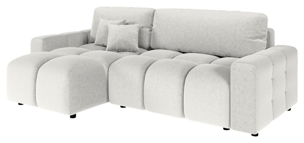 ECKSOFA in Mikrofaser Grau  - Schwarz/Grau, Design, Kunststoff/Textil (233/142cm) - Livetastic