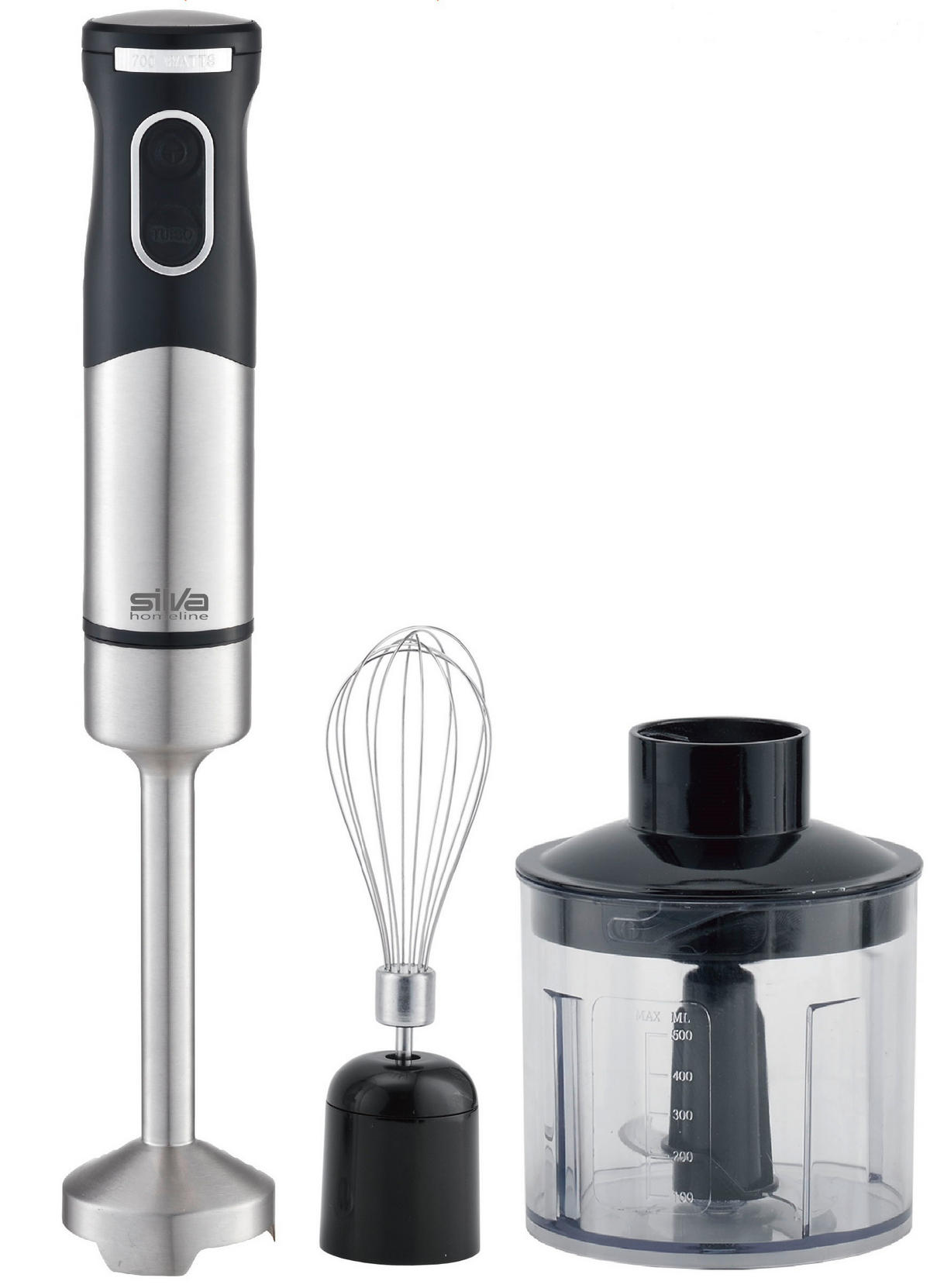 STABMIXER-SET  - Edelstahlfarben/Schwarz, Basics, Kunststoff/Metall (6,5/36,5/8cm) - Silva Homeline