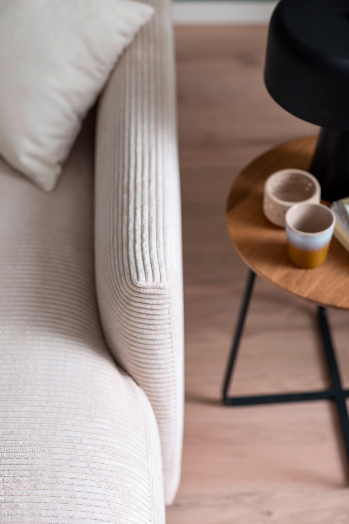 ECKSOFA  in Cord Beige  322/170 cm  - Beige/Schwarz, Design, Kunststoff/Textil (322/170cm) - Schöner Wohnen