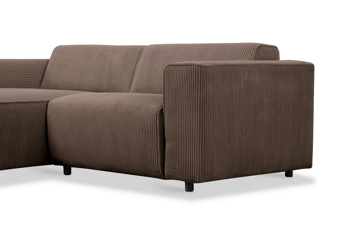 HÖRNSOFFA i manchester brun  - brun/svart, Design, textil/plast (161/234cm) - Livetastic