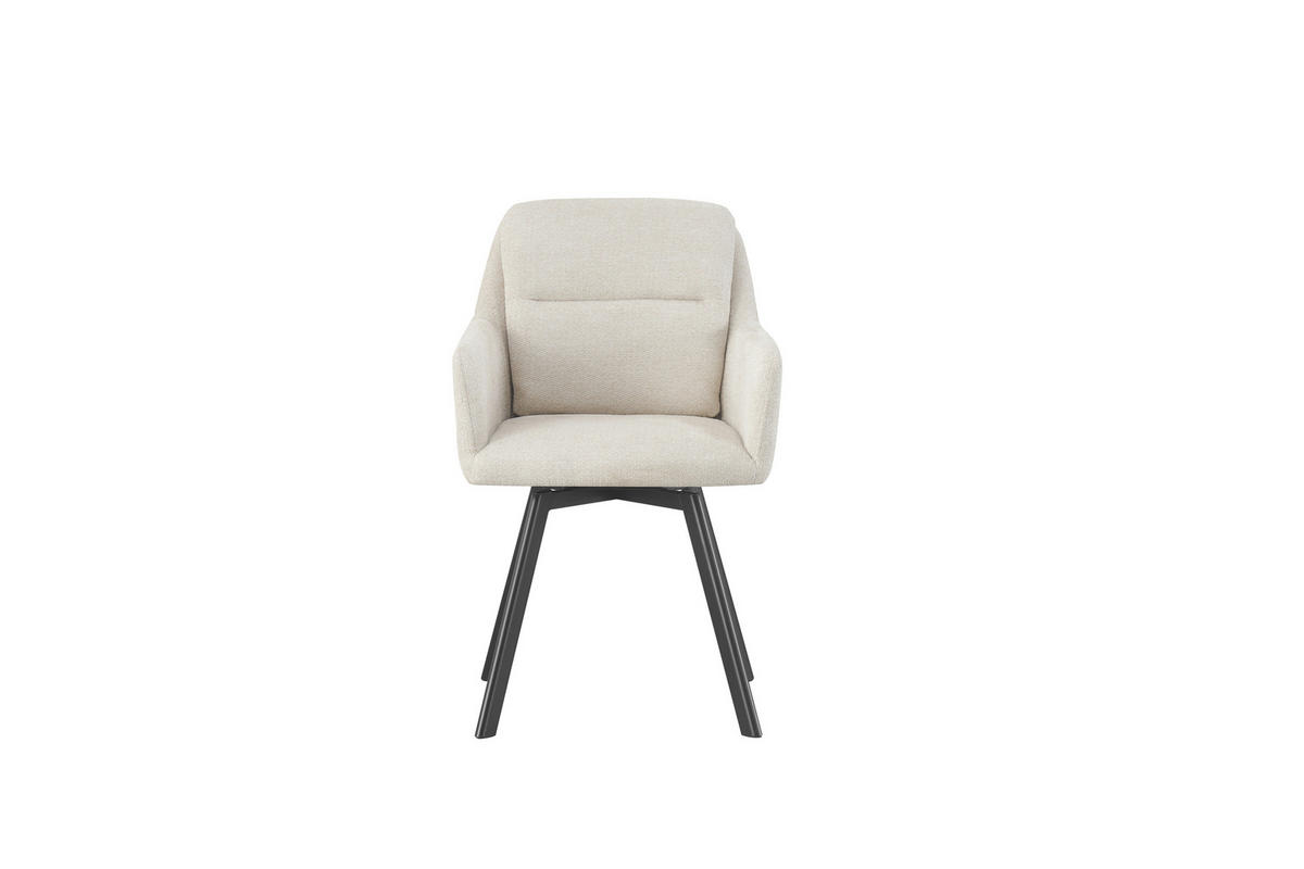 STUHL-SET 2 Stück  in Webstoff  - Anthrazit/Creme, MODERN, Textil (53/87/62cm) - MID.YOU