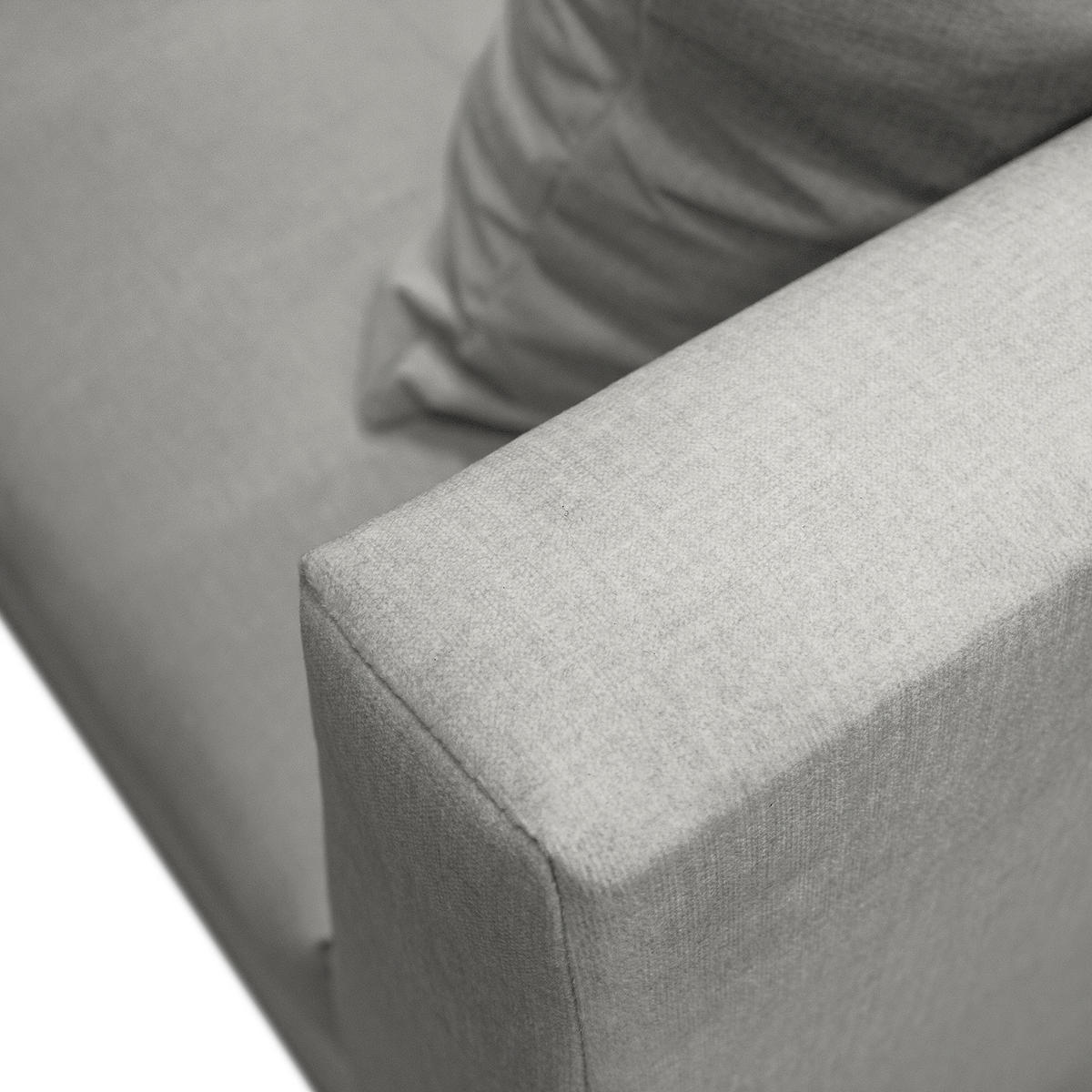 Ecksofa inkl. Hocker Grau Mikrofaser  - Schwarz/Grau, Design, Holz/Textil (247/174cm) - MID.YOU