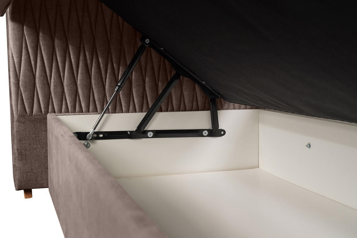 Boxspring, 160/200 cm, maro - maro, Basics, lemn/textil (160/200cm)