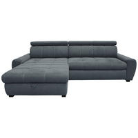 ECKSOFA in Webstoff Dunkelblau  276/173 cm  - Schwarz/Dunkelblau, Design, Kunststoff/Textil (276/173cm) - Stylife