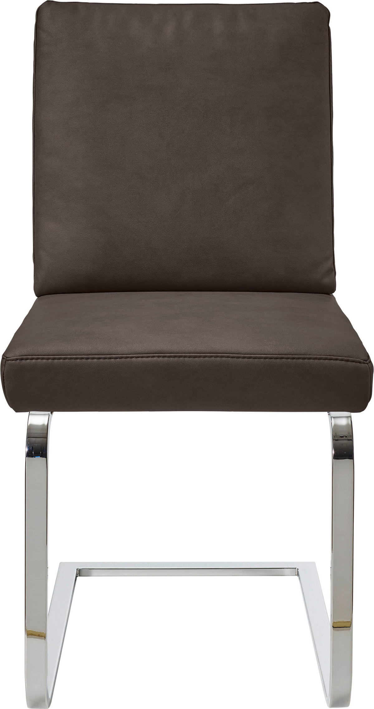 SCHWINGSTUHL  in Stahl Mikrofaser  - Chromfarben/Graubraun, Design, Textil/Metall (46/92/60cm) - Dieter Knoll