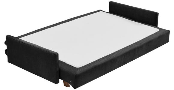 SCHLAFSOFA Flachgewebe Schwarz  - Eichefarben/Schwarz, KONVENTIONELL, Holz/Textil (220/85/98cm) - Carryhome