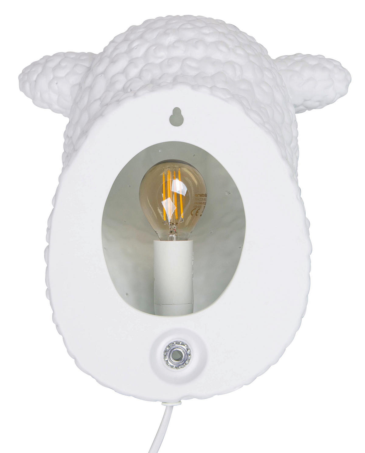 WANDLEUCHTE 23/25 cm   - Weiß, Natur, Keramik/Textil (23/25cm)