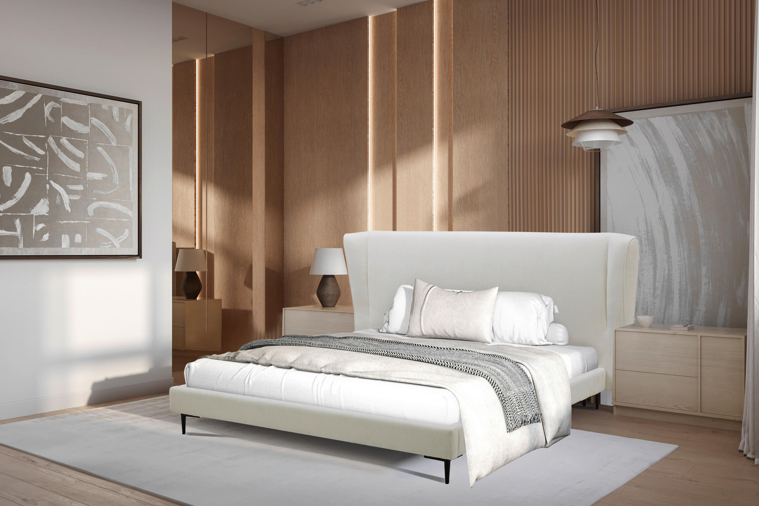 Livetastic ČALÚNENÁ POSTEĽ, 180/200 cm, biela