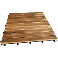 TERRASSENFLIESE Schwarz, Akaziefarben  - Schwarz/Akaziefarben, Basics, Holz/Kunststoff (50/50/2,4cm) - Ambia Garden