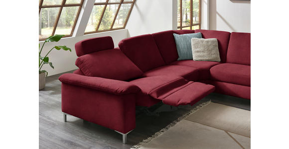 WOHNLANDSCHAFT in Chenille Rot - Rot/Alufarben, Design, Textil/Metall (265/333/170cm) - Dieter Knoll