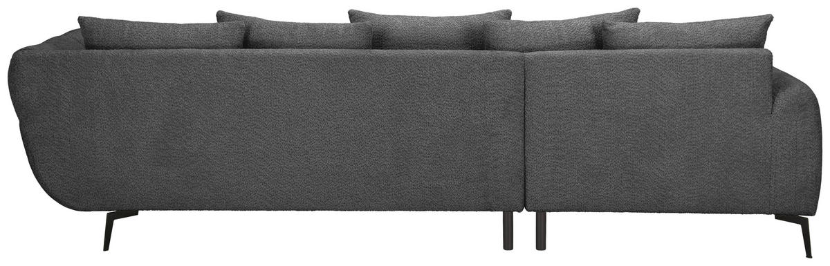 ECKSOFA Schwarz Bouclé Zierkissen, Rückenkissen, Rücken echt  - Schwarz, MODERN, Textil/Metall (217/318cm) - Carryhome