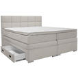 BOXSPRINGBETT 180/200 cm,  in Grau, Topper, Matratzen, Bettschubladen, H3 + H3 = fest  - Alufarben/Grau, KONVENTIONELL, Kunststoff/Textil (180/200cm) - Carryhome