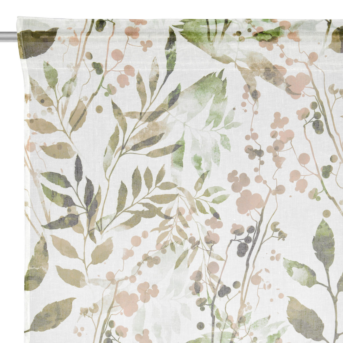 GARDINLÄNGD halvtransparent  - grön, Klassisk, textil (140/245cm) - Esposa