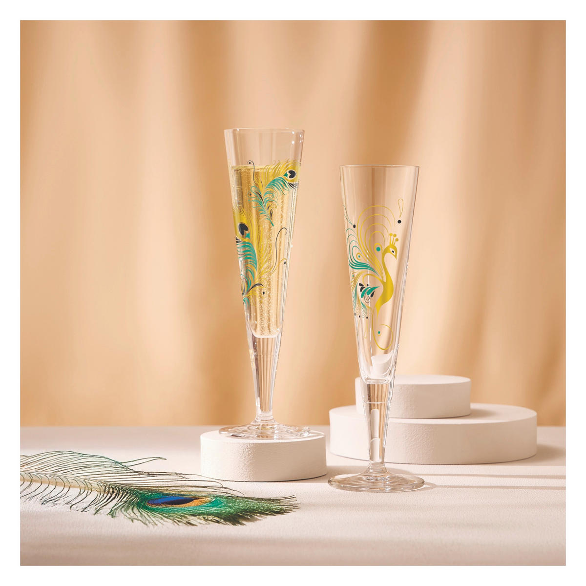 CHAMPAGNERGLAS 205 ml  - Transparent/Goldfarben, Design, Glas (7.2/24.0cm) - Ritzenhoff