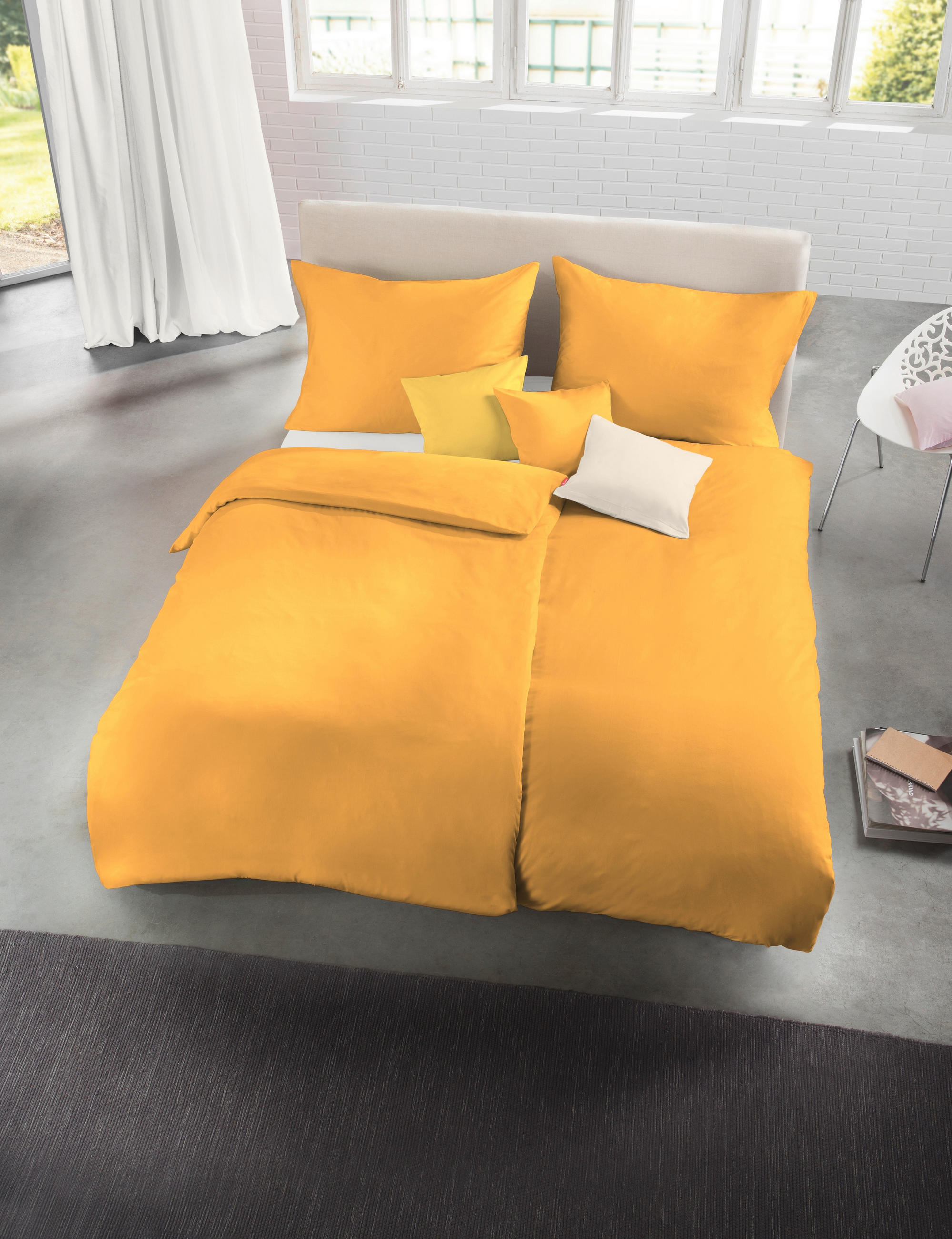 BETTWÄSCHE Satin 200/220 cm  - Gelb, Basics, Textil (200/220cm) - Fleuresse