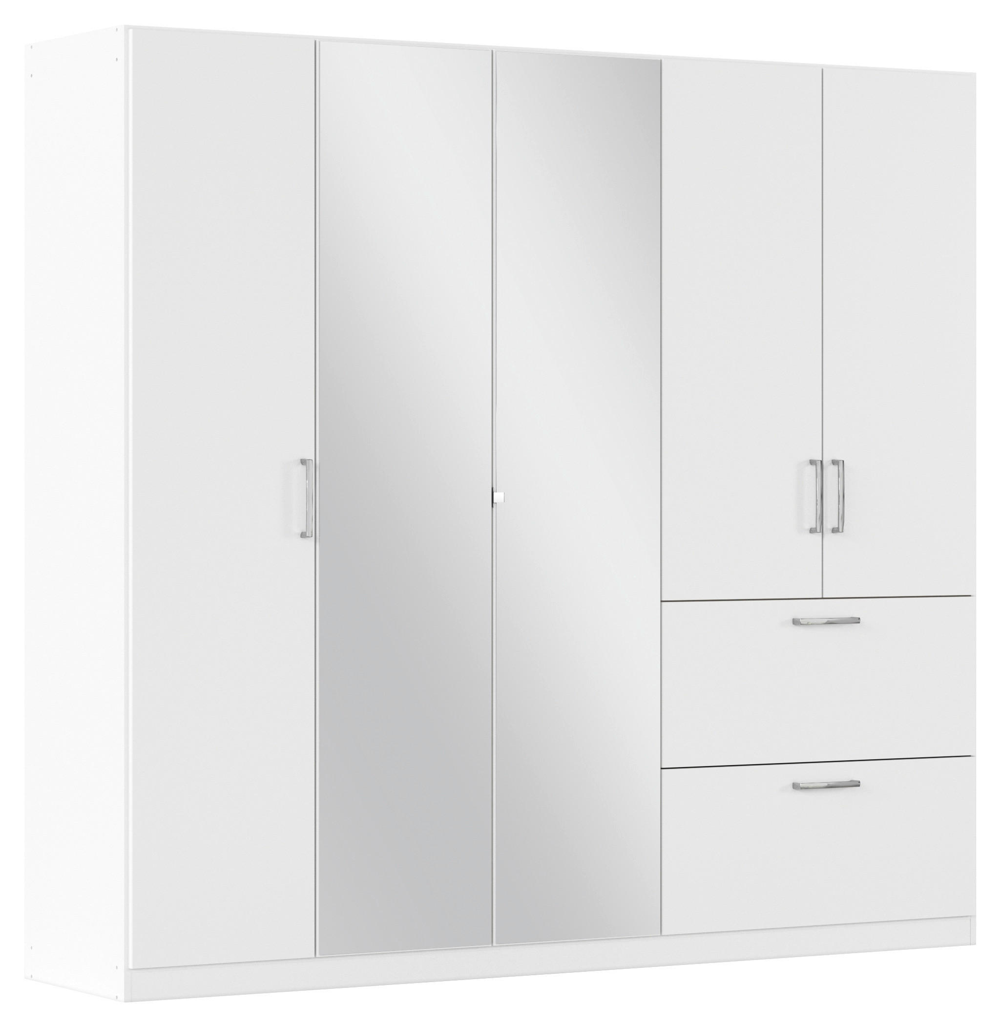 DREHTÜRENSCHRANK  in Weiß  - Chromfarben/Weiß, MODERN, Holzwerkstoff/Kunststoff (225/210/54cm) - Rauch Möbel
