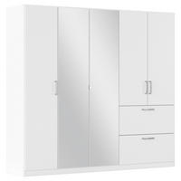 DREHTÜRENSCHRANK Weiss  - Chromfarben/Weiss, Modern, Holzwerkstoff/Kunststoff (225/210/54cm) - Rauch Möbel