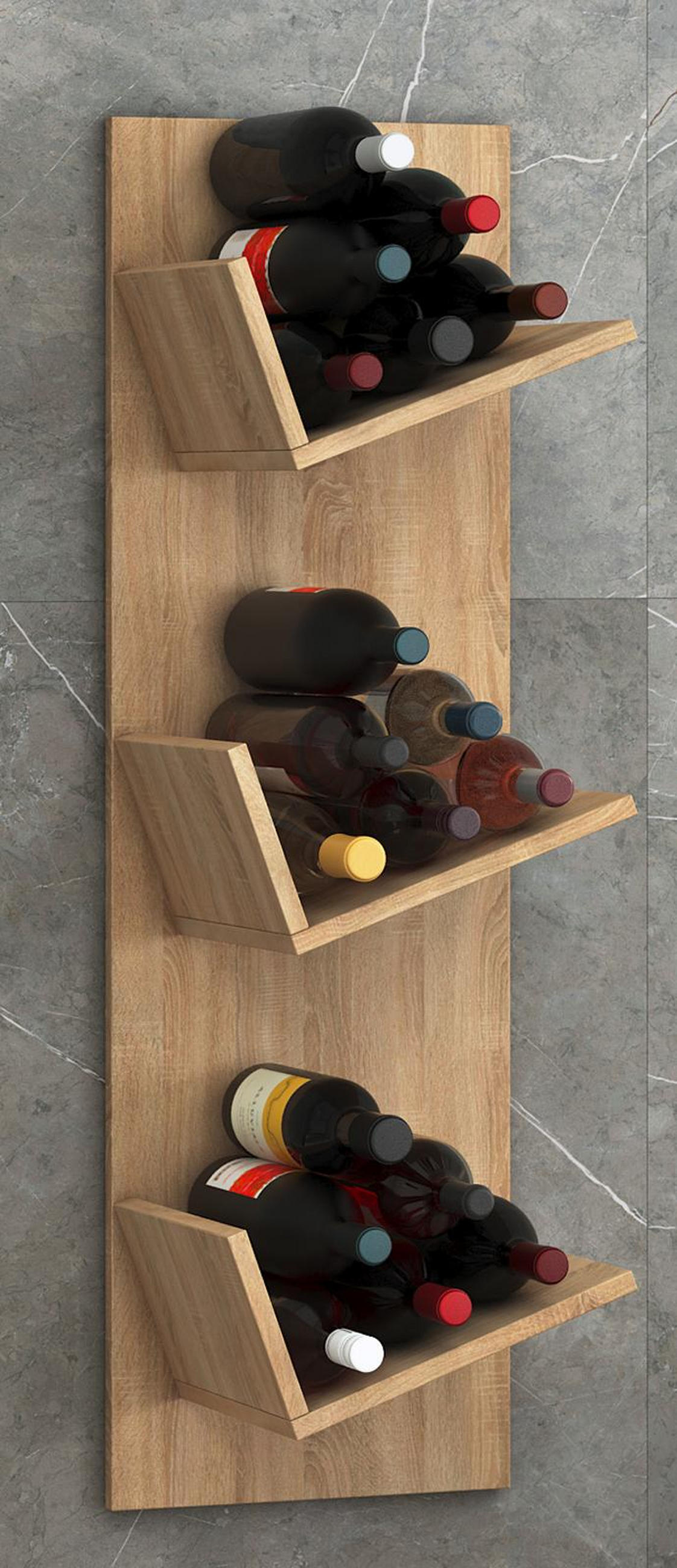 WEINREGAL 33/106,5/25,6 cm  - Eichefarben, Basics, Holzwerkstoff (33/106,5/25,6cm) - MID.YOU