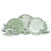 KOMBISERVICE Grün, Weiß Adelaide Grün 20-teilig 4 Personen  - Weiß/Grün, Basics, Keramik - Creatable