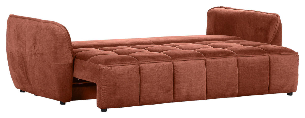 SCHLAFSOFA in Flachgewebe Rostfarben  - Rostfarben/Schwarz, Konventionell, Kunststoff/Textil (250/70/118cm) - MID.YOU