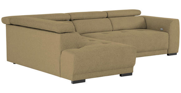 ECKSOFA in Struktur Olivgrün 205/284 cm - Schwarz/Olivgrün, Design, Kunststoff/Textil (205/284cm) - Xora