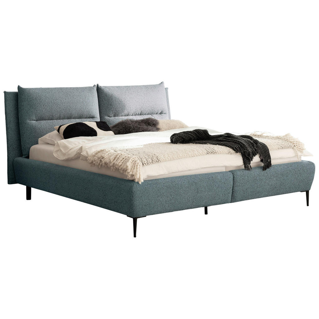 Thumbnail - Mid.you Polsterbett, Petrol, Textil, 180x200 cm, gepolstertes Kopfteil, für Lattenrost geeignet, Schlafzimmer, Betten, P...