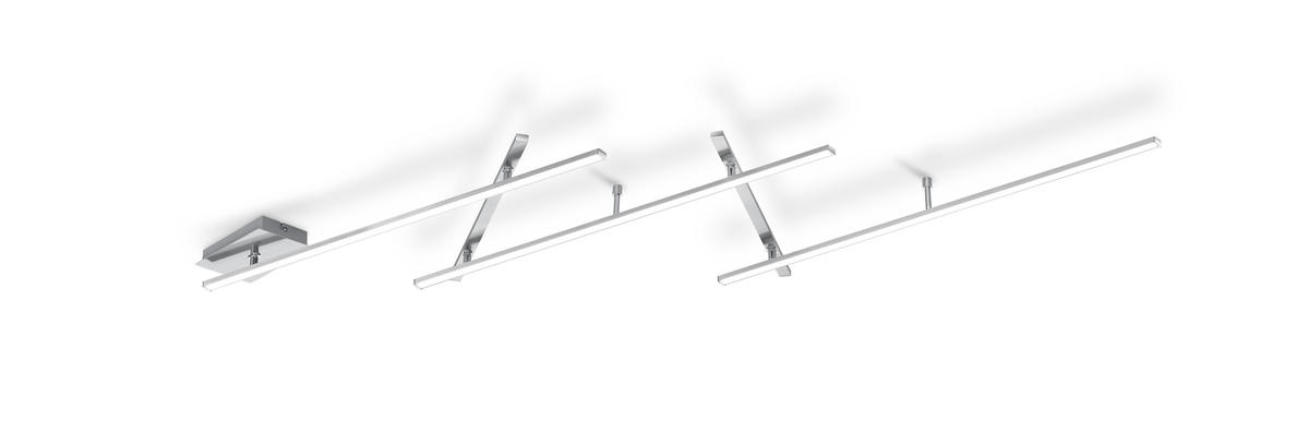 LED-DECKENLEUCHTE Indira 245/50/6,5 cm   - Weiß/Nickelfarben, Trend, Kunststoff/Metall (245/50/6,5cm) - Novel