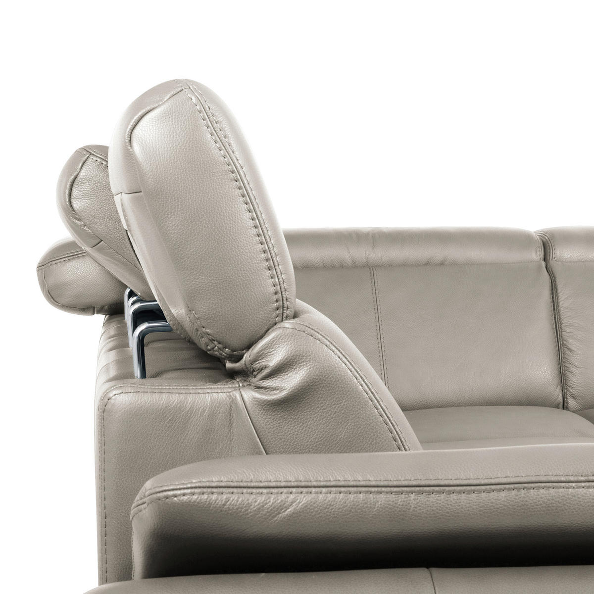 ECKSOFA  in Lederlook Echtleder Pinienfarben  - Schwarz/Pinienfarben, Design, Leder/Textil (264/211cm) - Livetastic