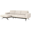 ECKSOFA in Struktur Beige  - Beige/Schwarz, Design, Textil/Metall (157/262cm) - Novel