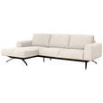 ECKSOFA Beige Struktur  - Beige/Schwarz, Design, Textil/Metall (157/262cm) - Novel