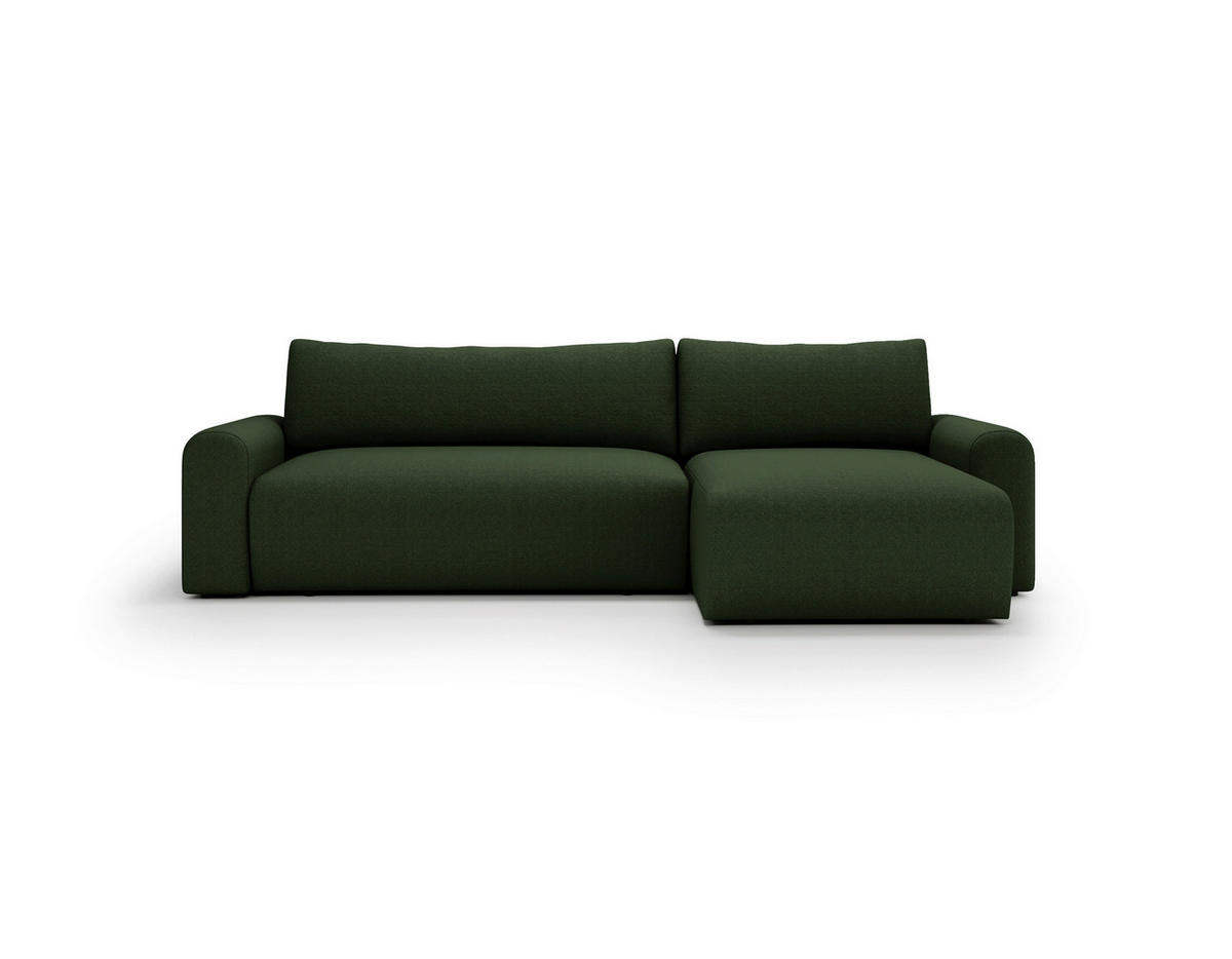 ECKSOFA Grün  - Creme/Schwarz, Design, Kunststoff/Textil (246/150cm) - Livetastic