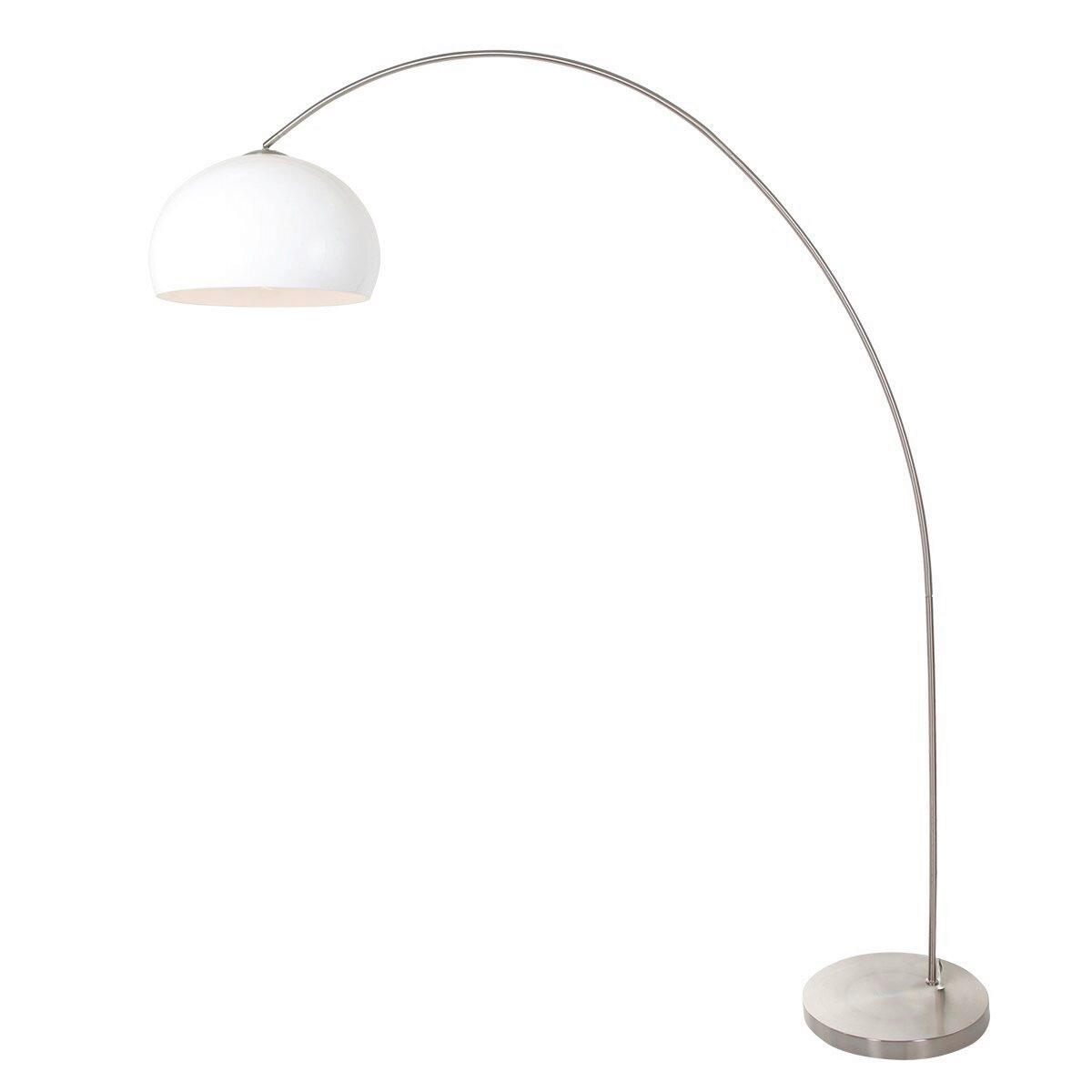 STEHLEUCHTE 40/185/172 cm  - Silberfarben/Weiß, Trend, Glas/Metall (40/185/172cm)