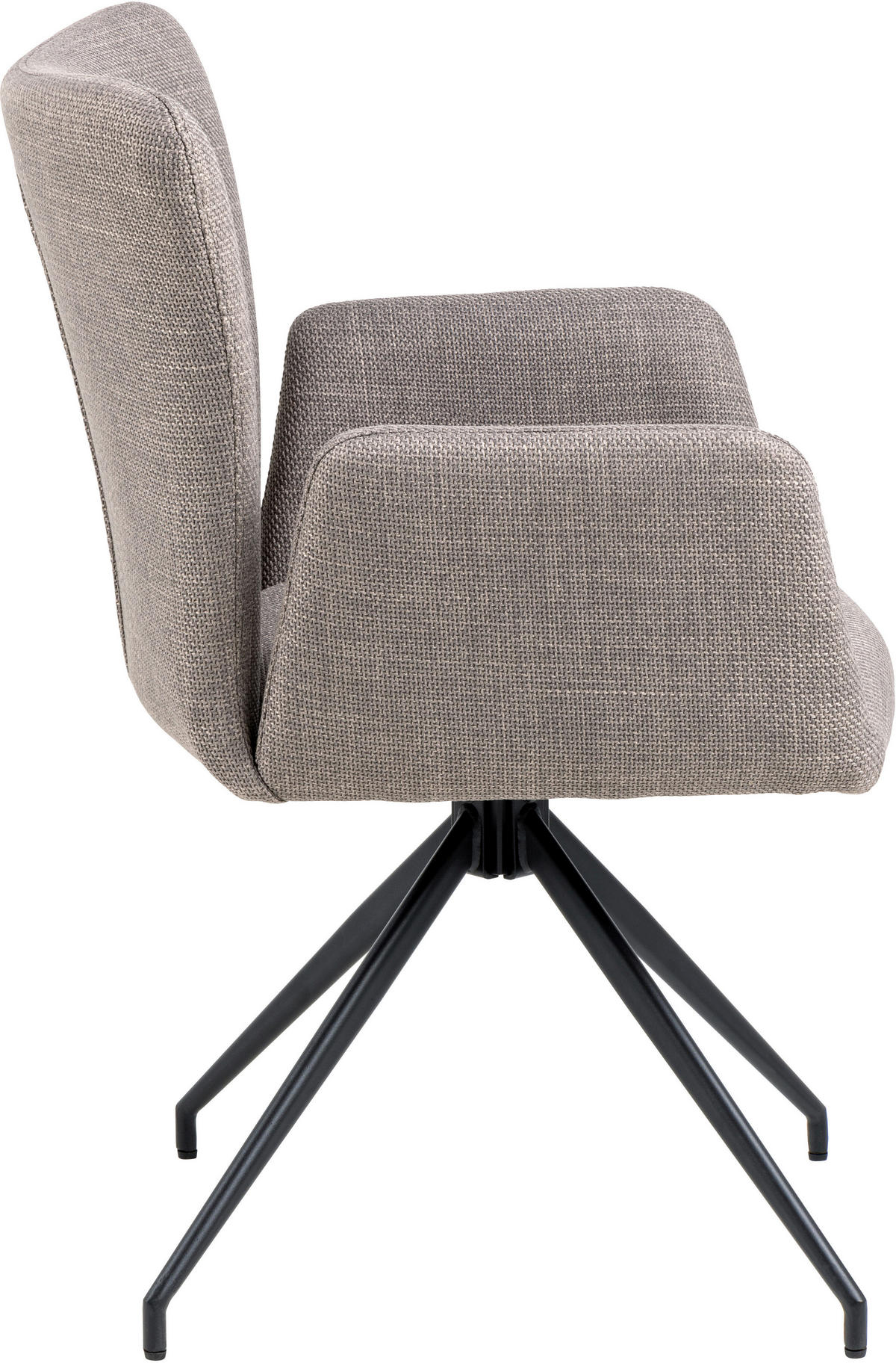 STOLICA S NASLONOM ZA RUKE  sivo-smeđa  tekstil      - sivo-smeđa/crna, Moderno, tekstil/metal (57,5/86/61,5cm) - MID.YOU