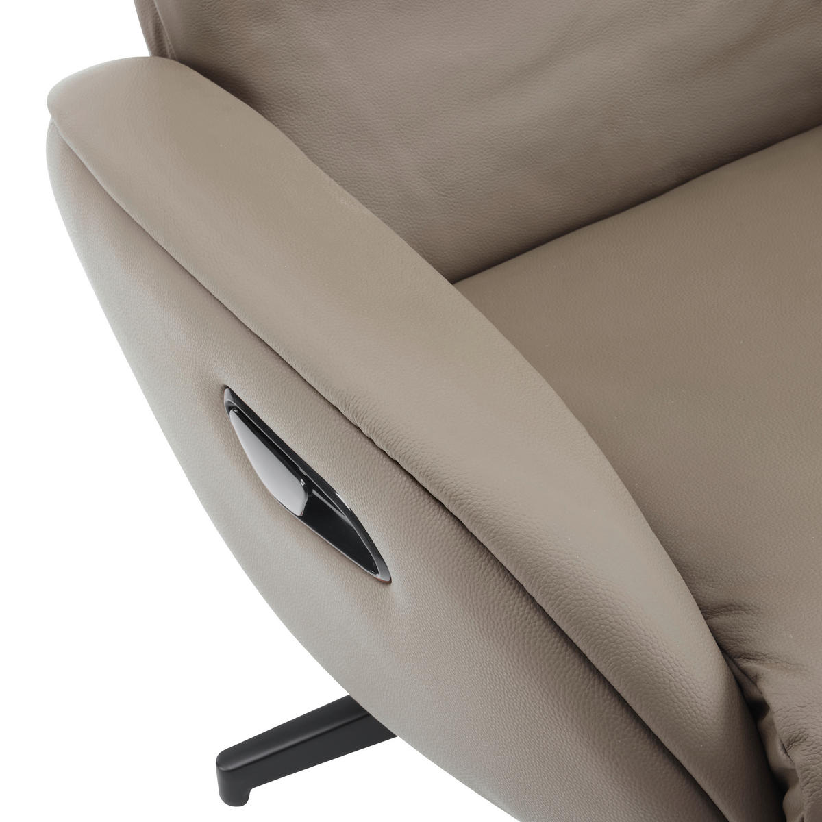 RELAXAČNÍ KŘESLO S TABURETEM, textil, kůže, šedohnědá - černá/šedohnědá, Design, kov/textil (77/107/75cm) - Livetastic