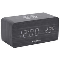 WECKER 15/7,1/7,4 cm   - Schwarz, Basics, Holzwerkstoff (15/7,1/7,4cm) - Karlsson