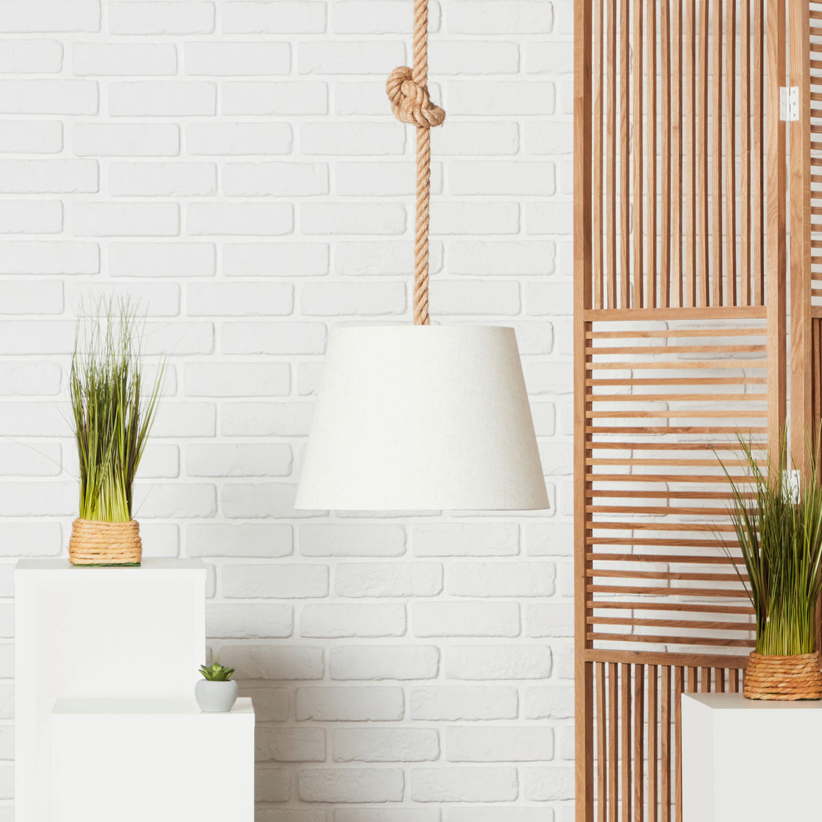 HÄNGELEUCHTE 35/130 cm  - Naturfarben/Weiß, Basics, Textil/Metall (35/130cm) - Brilliant