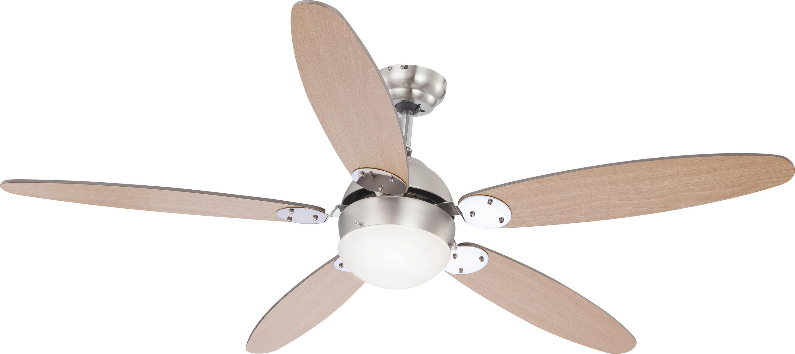 PLAFONSKI VENTILATOR   - boja bukve/siva, Osnovno, metal/pločasti materijal (132/40,6cm)