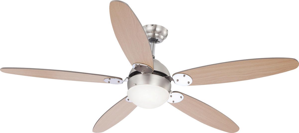PLAFONSKI VENTILATOR   - boja bukve/siva, Osnovno, metal/pločasti materijal (132/40,6cm)